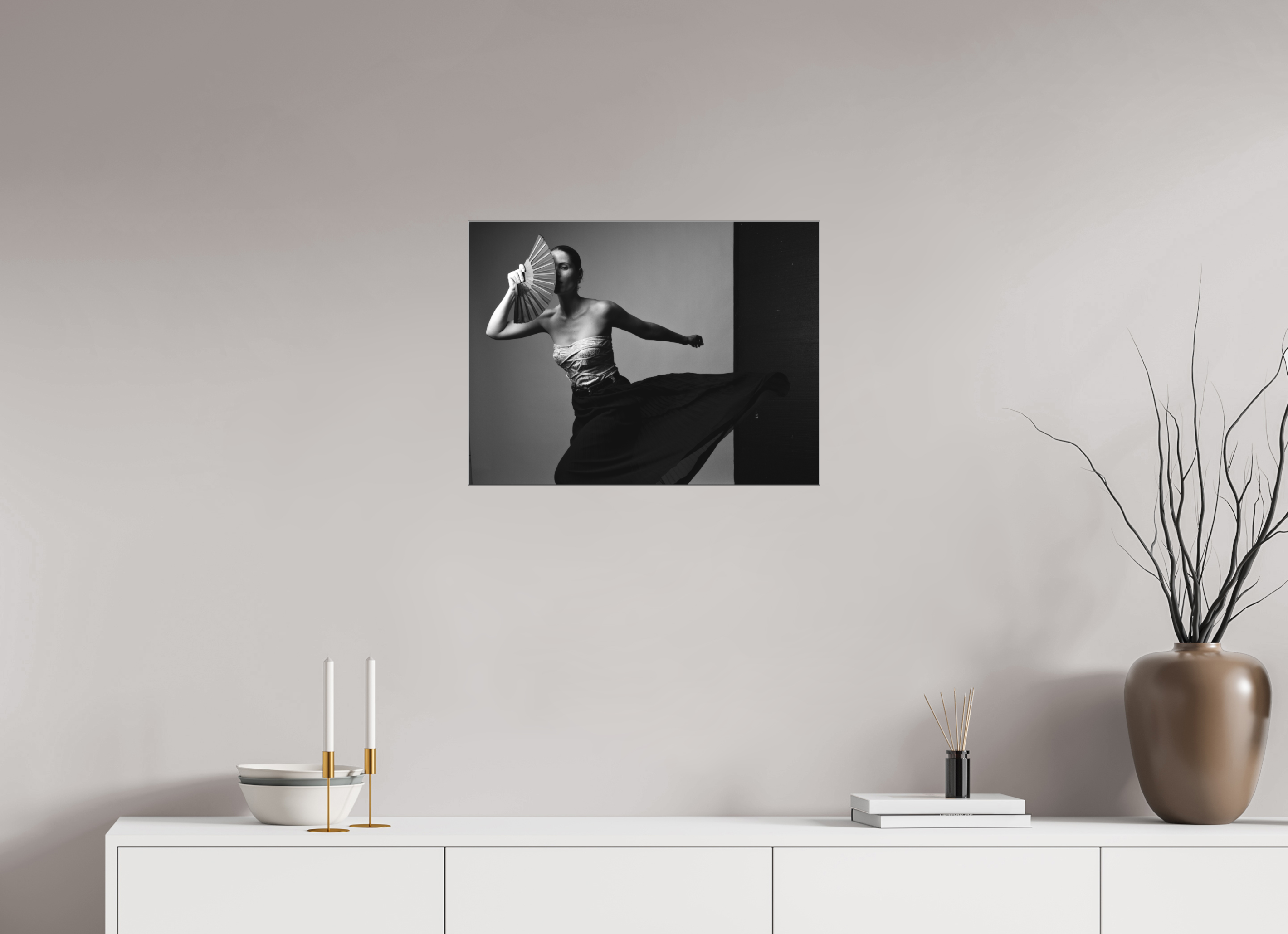 60 x 45 cm, SW Acrylglas matt Nadine - Fächer 2